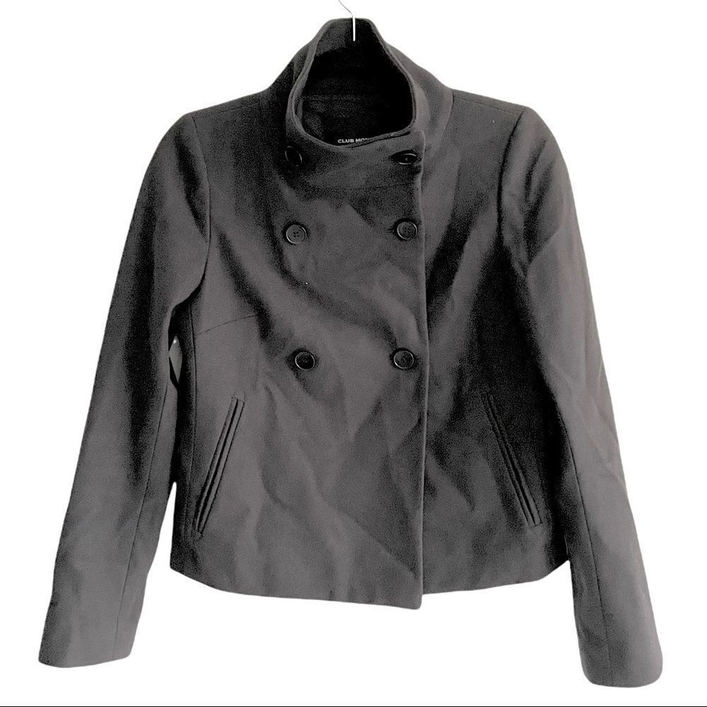 CLUB MONACO Cropped Wool Cashmere Fall Winter Jacket Black XS